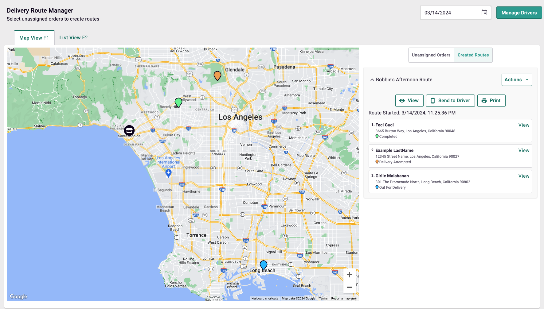 Created routes accordion