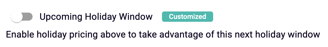 Holiday Pricing Toggle