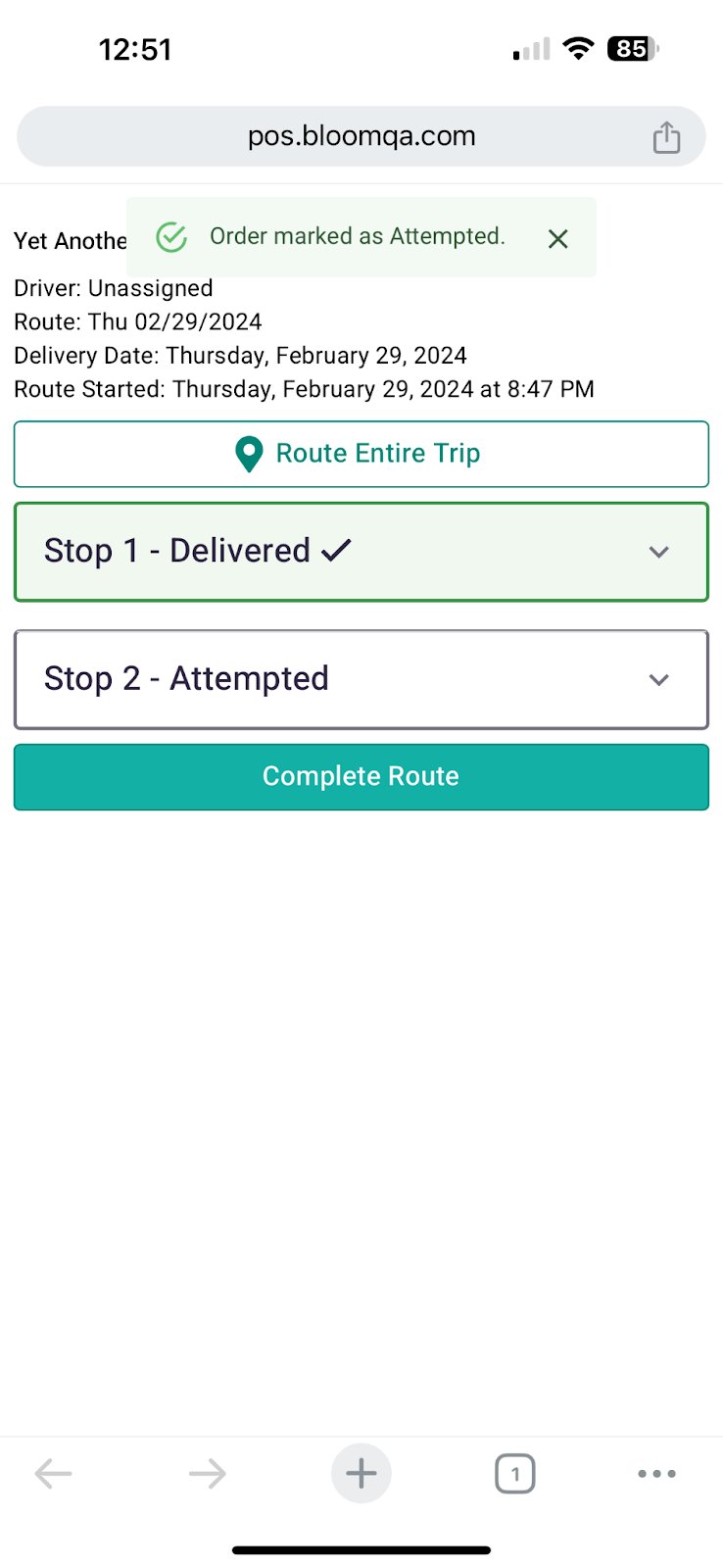 Attempted and completed