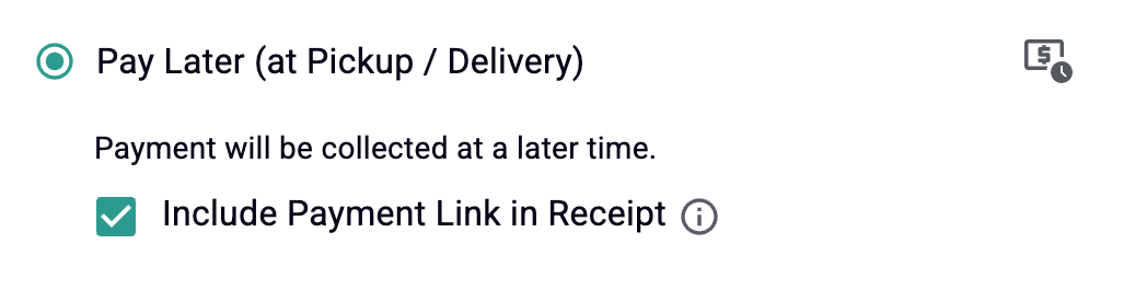 Pay Later option