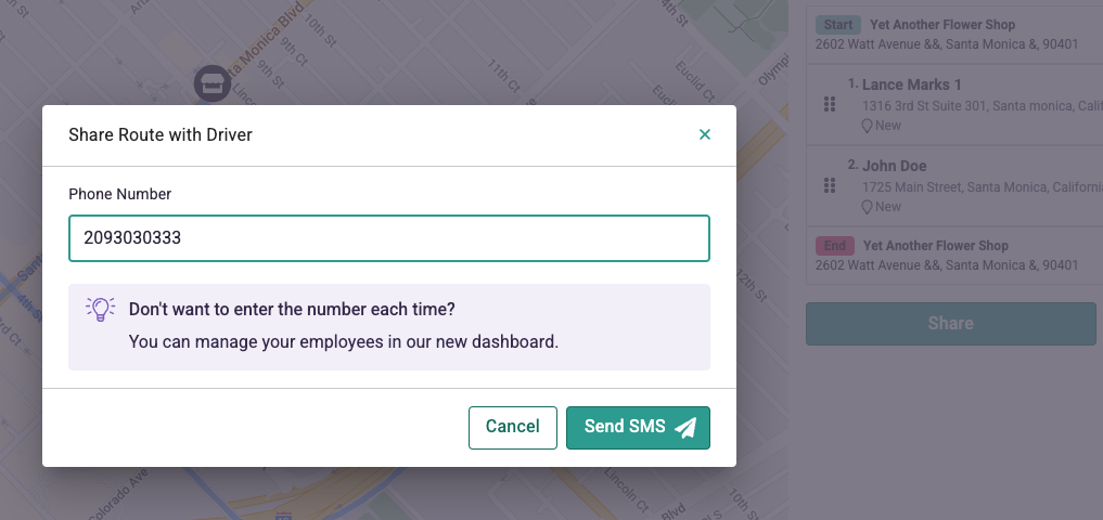 Share route
