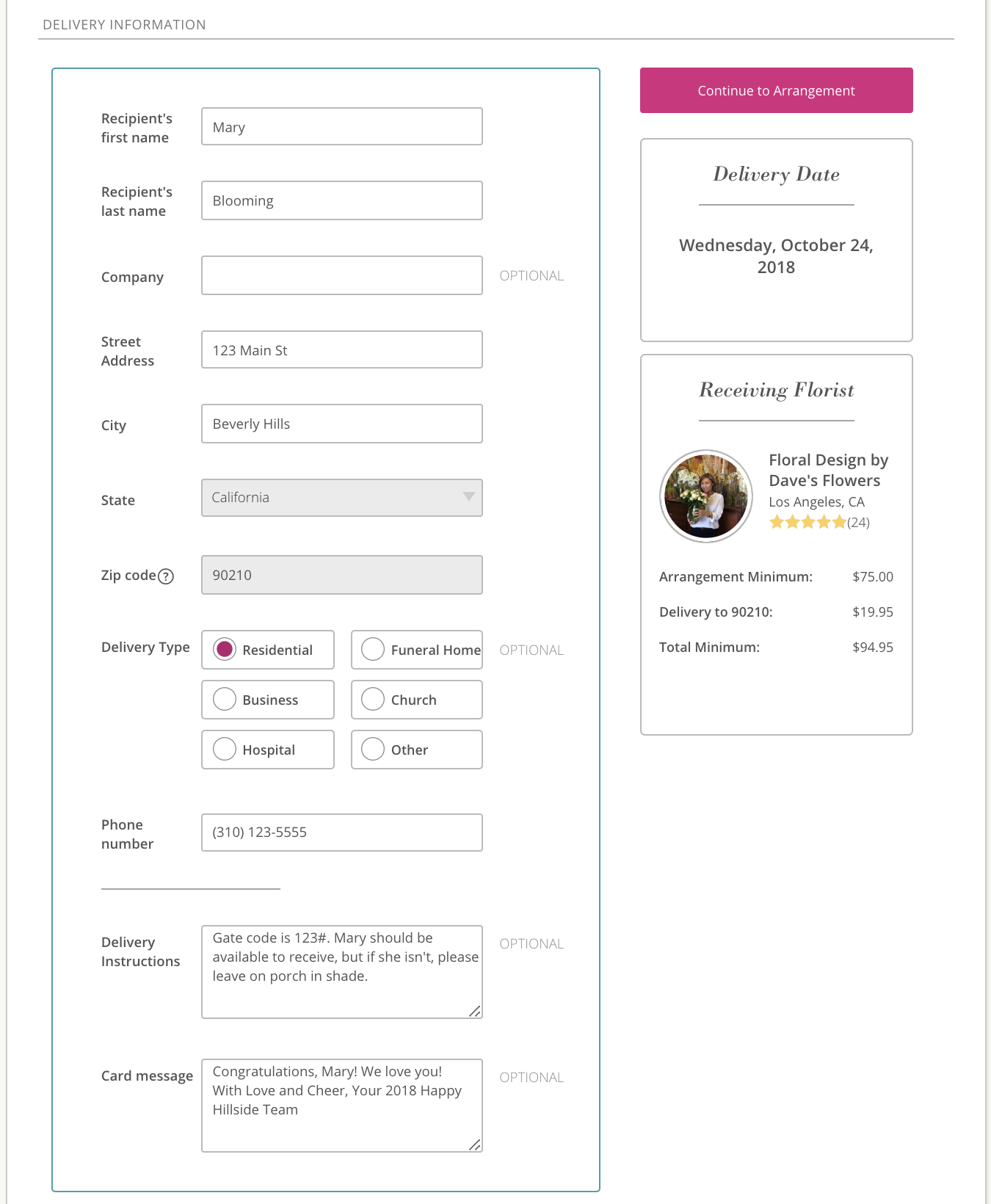 Sending Florist to Florist Orders
